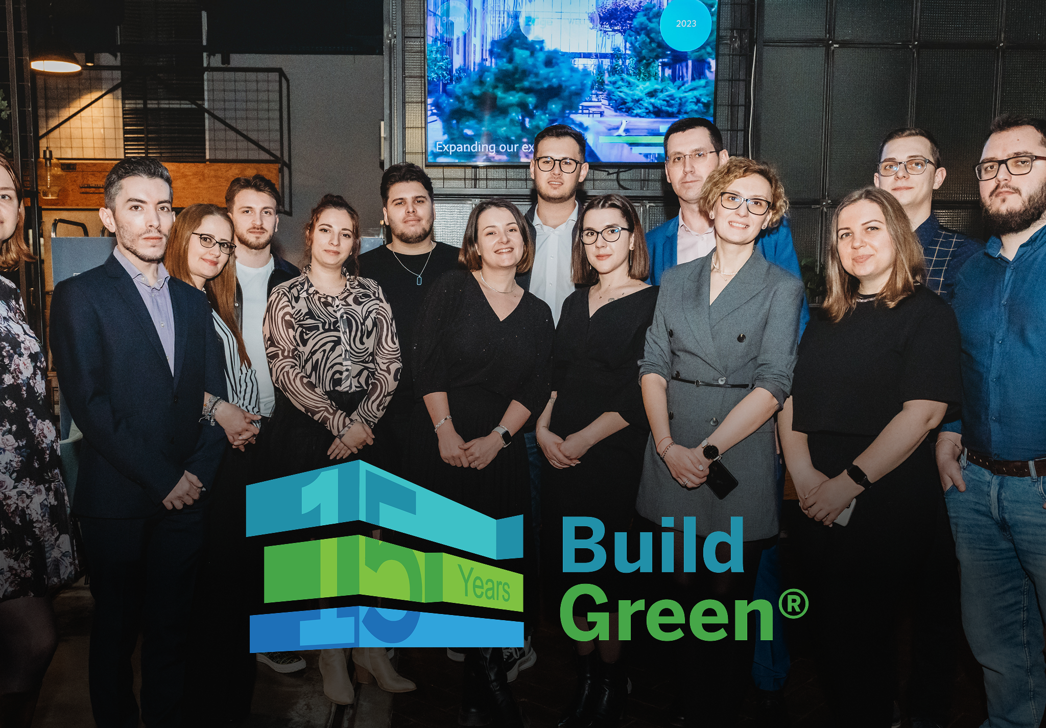 BuildGreen team members and logo